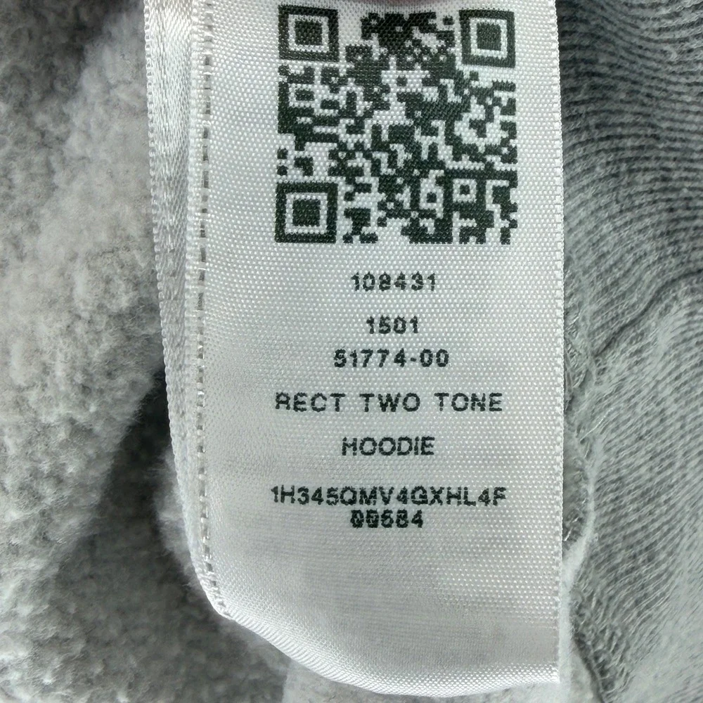 True Religion Hoodie Mens L Rect Two Tone Gray Buddha Graphic EUC